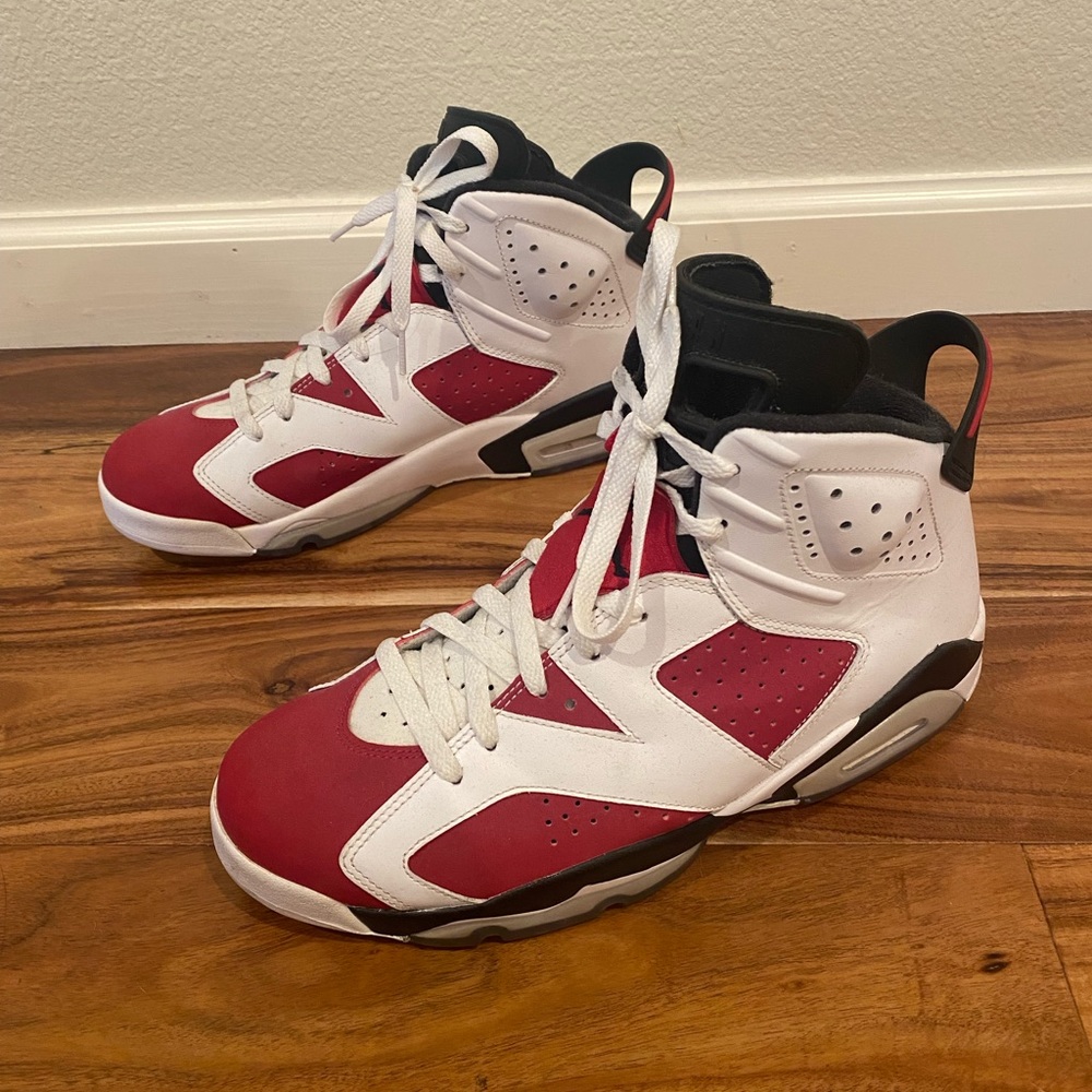 Jordan 6 Retro Carmine Mens 9.5 Red, white, black to represent the Chicago Bulls